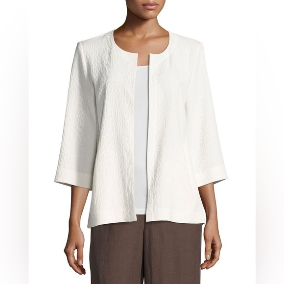 Eileen Fisher Double Weave Crinkled Jacket - Picture 1 of 6